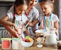 Ensemble de 4 coupes à glace à motif ondulé pour la préparation des repas et le stockage de la crème glacée, boîtes à lunch, rangement de cuisine pour la maison et le magasin