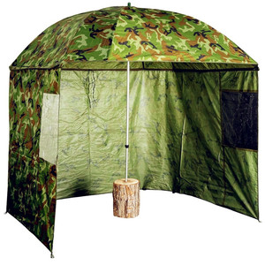 Parapluie de pêche camouflage avec mur latéral et fenêtres zippées Brolly portable pour les sports de plein air - Product Image 2