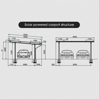 Système de carport solaire en alliage d'aluminium étanche pour entrepôt, montage au sol, pour application d'énergie solaire domestique