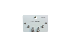 Orecchini a perno in argento Qjnyajare con zirconi a taglio a cuore e montatura a griffe, gioielli alla moda da donna, regalo, in argento 925 - Product Image 1