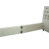 Lit pliant avec tête de lit capitonnée, lit king size, ensembles de chambres à coucher, meubles de chambre, lit en bois capitonné, lit queen size Italia avec tête de lit