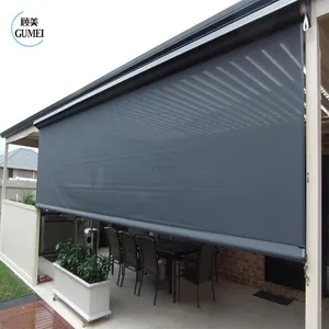 Hot Koop Outdoor Zonnescherm Gemotoriseerde Aluminium Structuur Side Luifel Zip Blind Schermen