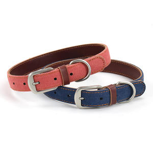 Nouveau produit pour animaux <span class=keywords><strong>de</strong></span> compagnie en gros stocké confortable collier pour animaux <span class=keywords><strong>de</strong></span> compagnie en toile collier <span class=keywords><strong>de</strong></span> chien en cuir fait main <span class=keywords><strong>de</strong></span> luxe - Product Image 1