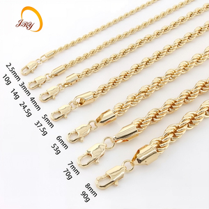 Collana a Catena Intrecciata Spessa di Alta Qualità, <span class=keywords><strong>Placcata</strong></span> in <span class=keywords><strong>Oro</strong></span> 14k 18k, Resistente all'Acqua e all'Ossidazione, 2.5mm 5mm 8mm, per <span class=keywords><strong>Uomo</strong></span> - Product Image 1