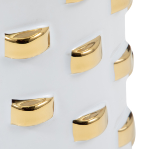 Vaso cilindrico in ceramica con dettagli dorati per l'arredamento del soggiorno e vaso per fiori per camera da letto o ufficio - Product Image 4
