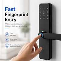 Cerradura Inteligente EBKN TTlock 5050, Cerradura de Embutir Biométrica con Código Digital, Huella Dactilar, Aplicación Tuya, Entrada sin Llave, Puerta de Madera, Wi-Fi
