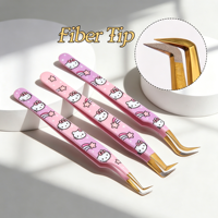 Pince à cils de précision personnalisée gratuite pour extensions de cils volume russe, outil antistatique à pointe en fibre