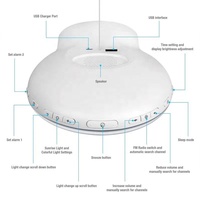 Lampe LED moderne pour la maison, en ABS blanc, avec fonction bruit blanc, réveil intelligent avec simulation d'aube, veilleuse, double température, chargeur USB et contrôle Wi-Fi