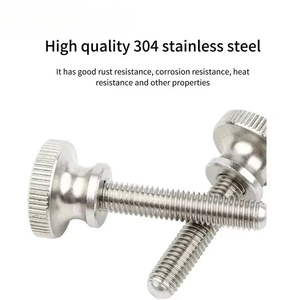 304 acier inoxydable pouce rideau mur verre vis <span class=keywords><strong>de</strong></span> verrouillage GB834 M2 M3 M4 M5 M6 moleté étape haute tête main serrer ajuster vis - Product Image 4