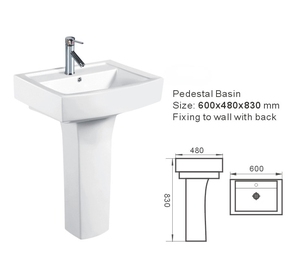 <span class=keywords><strong>Forniture</strong></span> di ceramica sanitari Pedstal rustico forma quadrata in piedi bacino rettangalur bacino - Product Image 2