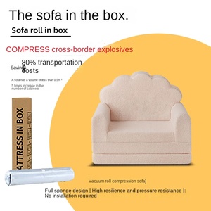 Mini canapé pliable pour enfants, en flanelle, style moderne et simple, idéal pour les jardins d'enfants, les bibliothèques et les zones de repos intérieures. - Product Image 2
