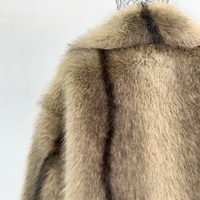 Veste en fausse fourrure à col cranté pour femme, taille personnalisée, effet ombré, courte et duveteuse, pour l'hiver