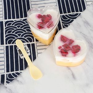 Vaso de Plástico Transparente en Forma de Corazón para Mousse, Postre, con Tapa Desechable de 130 ml, para <span class=keywords><strong>Helado</strong></span>, Pudín, Gelatina, Tiramisú - Product Image 6