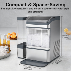 <span class=keywords><strong>Machine</strong></span> à glaçons automatique personnalisée avec support de cuillère intégré, <span class=keywords><strong>machine</strong></span> à glaçons en forme de nuggets avec grand réservoir auxiliaire de 3 L - Product Image 5