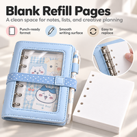 Carnet Mini Kawaii Mignon Personnalisable avec 6 Anneaux, Reliure Rechargeable, Agenda pour l'École et le Bureau, Couverture en PU, Vente en Gros