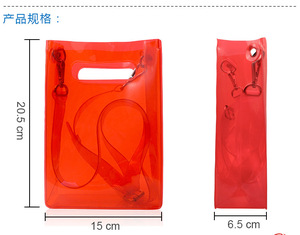 Fashion Style Clear Thick PVC Einkaufstasche mit Griff Korean Cross body Messenger Umhängetasche mit verstellbarem Riemen - Product Image 5