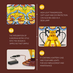 JIESTAR JJ9081 1570PCS Creative Serie Vintage Table <strong>Lamp</strong> Ornament Building Block Model Technical Educational Toy Festival Gift - Product Image 5