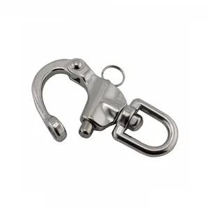 Stainless Steel 87mm Quick Release Snap Shackle With Swivel Eye For Sailing Boat