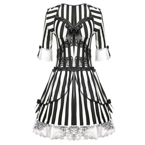 Costume de démon rayé pour Halloween, style euro-américain, pour cosplay de mariée fantôme ou clown maléfique, tailles M-XL, costume de vampire - Product Image 5