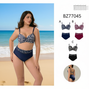 Plus Size One Piece Swimsuit Tummy Control <b>Conservative</b> Beachwear Monokini Bathing Suit BZ77117 - Product Image 3