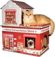 Casa para Gatos Plegable y Reciclable de Cartón, Cueva para Gatos de Papel con Impresión Personalizada, Caja de Refugio Ecológica para Mascotas en Interiores