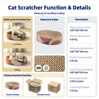 Grattoir pour chat ovale imprimé avec un motif personnalisé, en carton ondulé, lit de grattage, jouet pour animaux de compagnie recyclable, grattoir pour griffes