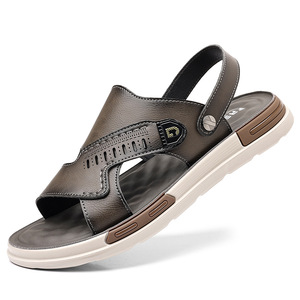 Sandalias de Cuero Genuino para Hombre, Punta Abierta, Casuales, Transpirables, con Suela de Goma, para el Verano - Product Image 5