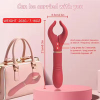 Paarvibrator Dildo aus Weichem Material Klitoris Vaginal Brustwarzen Stimulierend Verzögerte Ejakulation Mehrere Geschwindigkeiten USB Aufladbar