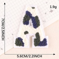 Motif de Camouflage personnalisé à la mode avec lettres simples de 7cm, patchs Chenille pour sacs, chapeaux et vêtements