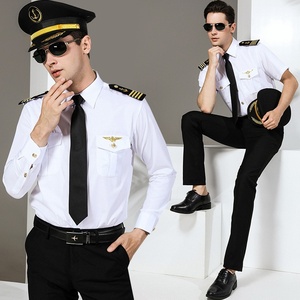 Chemise marine pour homme, uniforme <span class=keywords><strong>de</strong></span> capitaine, manches longues, coton, costume <span class=keywords><strong>de</strong></span> pilote, costume d'<span class=keywords><strong>hôtesse</strong></span> <span class=keywords><strong>de</strong></span> <span class=keywords><strong>l</strong></span>'<span class=keywords><strong>air</strong></span>, vente en gros - Product Image 2