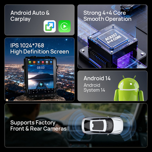 Android xe Stereo cho Toyota Alphard A20 2008-2014 GPS <span class=keywords><strong>navigation</strong></span> Carplay Tesla dọc FM/AM video âm nhạc đa phương tiện Máy nghe nhạc - Product Image 3