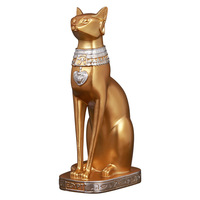 Statuette en résine de la déesse chat Bastet de l'Égypte ancienne, style classique européen, trois chats assis, pour décoration de table intérieure