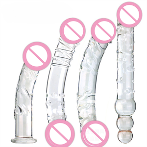 Verlängerter Transparenter Simulierter Glas-Analplug Doppelköpfiger Drache Lesbische Masturbation Flirten Weibliches Erwachsenen-BDSM-Spielzeug - Product Image 1