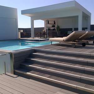 Современный WPC 3D тисненый настил новая технология веранда сплошная уличная терраса пол водонепроницаемый WPC композитный настил - Product Image 2