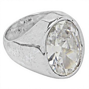 Silver Crystal Men's <b>Ring</b> Cubic Zirconia Art Palace 925 Sterling Silver Classic Gemstone Fashion Accessory - Product Image 1