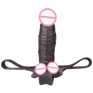 Black Skin Silicone <b>Thong</b> with 7.44'' Hollow dildo For <b>men</b> penis enlarger couple sex enhancer Underwear Penis delay time Sex Toy - Product Image 4
