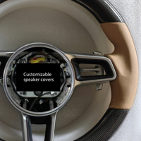 Volante Deportivo de Fibra de Carbono Redondo sin Botones, Color Beige, Compatible con Porsche 911, 718, Panamera, Macan, Boxster, Cayman, GT2, Todas las Series