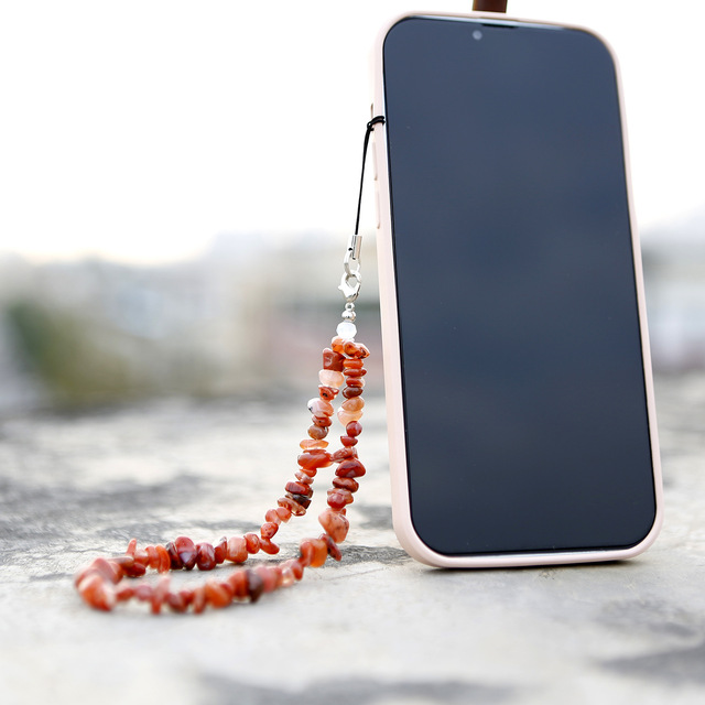 New Universal Crushed Gemstone Gravel Mobile Phone Strap Hand Wrist Strap Lanyard Universal Bracelet Cell Phone Camera Key Chain