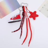 Trendy Niche Pendant Cartoon Mountaineering Rope Canvas Shoes Woven Rope Knot Heart Shape Color Changing Plastic Keychain Bag