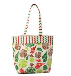 Bolsas de Playa de Lona con Estampado de Conchas y Rayas, Diferentes Tipos de Asas - Product Image 4