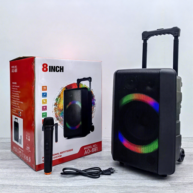 Portable Trolley Party Boombox Speakers for Home Camping Travel