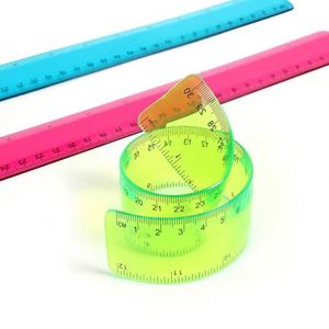 Regla Transparente Flexible de PVC de 20-30 cm, Plegable, para Material Escolar y de Oficina, Venta al Por Mayor - Product Image 2