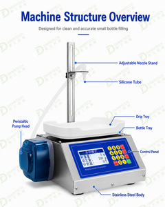 เครื่องบรรจุแบบกึ่งอัตโนมัติชนิดปั๊มเพอริสตัลติก พร้อมเครื่องชั่งน้ำหนักและตัวนับ สำหรับกาว ยาทาเล็บ น้ำหอม น้ำมันหอมระเหยในขวด - Product Image 3
