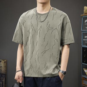 T-shirt personnalisé à manches courtes pour homme en tissu tissé polyester/coton 200 grammes, design vierge, motif imprimé, écologique - Product Image 4