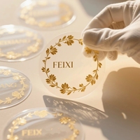 Étiquettes autocollantes personnalisées avec logo imprimé, autocollants en PVC, estampage à chaud dorée, autocollant imperméable pour l'étiquetage des emballages de parfum