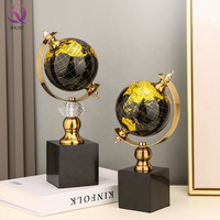 Globe Terrestre de Bureau Luxe Léger Ornement Métallique Décoratif Moderne Intérieur avec Base en Marbre pour Maison et Bureau