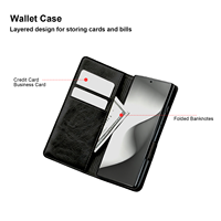 Étui portefeuille de luxe en cuir véritable pour Samsung Galaxy Z Fold 8 Ultra, avec rabat magnétique, fente pour cartes et fonction support