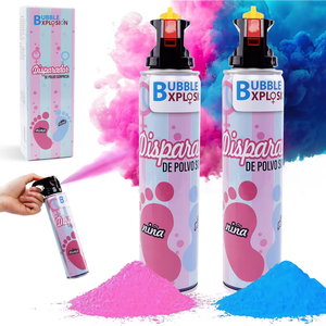 Canon à poudre colorée 350 ml pour révélation du sexe – Poudre rose et bleue pour fête prénatale surprise garçon ou fille - Product Image 2