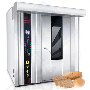 Máquina de panadería de un solo paso de alta calidad rotativa buen precio galleta eléctrica pastel pan fábrica horno rotativo automático