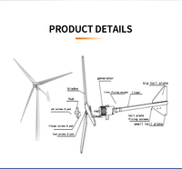 Éolienne à axe horizontal 10 kW, 220 V, 3 pales, faible vitesse de démarrage 2,5 m/s, pour ferme et usine, certifiée CE